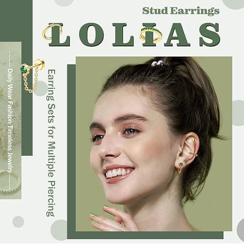 Hypoallergenic Flat Back Earrings for Women-Cartilage Earring Sets for Multiple Piercing 20G Surgical Stainless Steel Earring Stacks Small Hoop Flatback Stud Earrings thumbnail 8