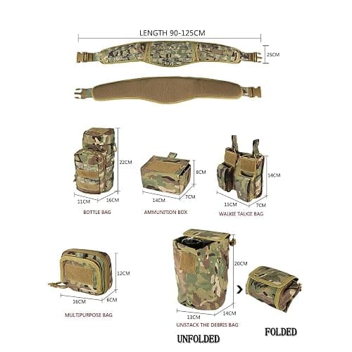 YAKEDA Tactical Battle Belt Duty Belt Law Enforcement Utility Belt Police Belt Set 5 PCS thumbnail 5