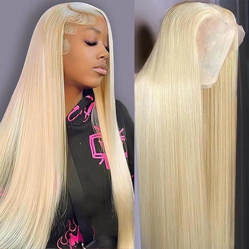 raztcrb 30 inch 613 Lace Front Wig Human Hair 200 Density 13x6 Blonde Wig Human Hair 613 Straight HD Lace Front Wigs Pre Plucked Blonde Human Hair Wig for Women - Image 1