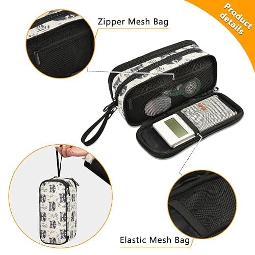 KUEJOP Retro Raccoon Style Pencil Case Big Capacity Pencil Pouch with Zipper Compartments Stationery Pencil Bag for Kids Teen School thumbnail 5