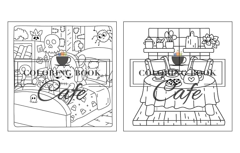 Cozy Corners: Coloring Book for Adults and Teens Featuring Super Cute Nooks and Hygge Spaces for Relaxation (Cute and Comfy Coloring Books) thumbnail 5
