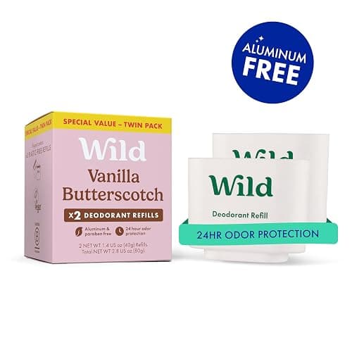 Wild Refillable Deodorant Starter Kit - Limited Edition Festive Christmas Bow Case with Cozy Nights and Vanilla Butterscotch Scented Refills - Aluminum Free - Vegan thumbnail 6