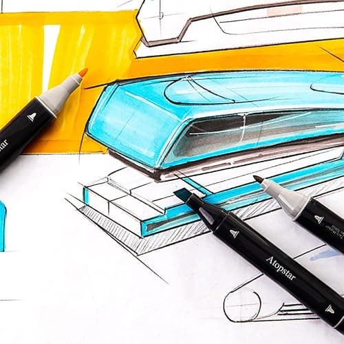 ATOPSTAR 80 Colors Alcohol Markers Artist Drawing Art for Kids Dual Tip Adult Coloring Painting Supplies Perfect Boys Girls Students Adult(80 Black Shell) thumbnail 5