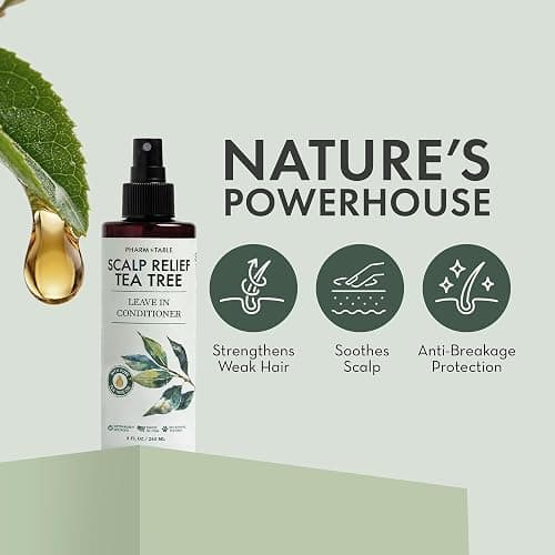 Leave In Conditioner Spray - Tea Tree Scalp Treatment - Anti-Dandruff and Dry & Itchy Scalp Treatment, Hydrating & Medicated Formula for Psoriasis and Scalp Care - Detangles & Nourishes Hair. thumbnail 3