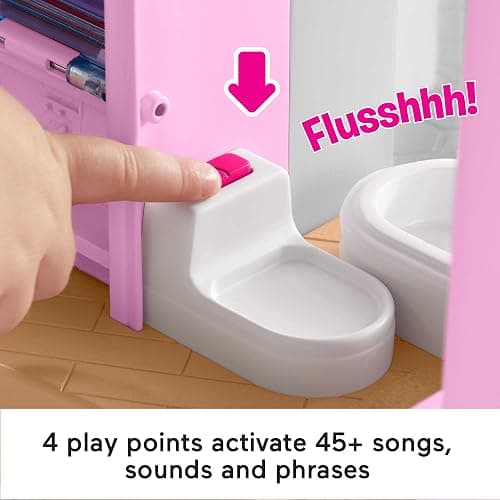 Fisher-Price Little People Toddler Toy Barbie DreamHouse Playset with Music Lights & Figures for Pretend Play Kids Ages 18+ Months thumbnail 3