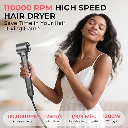 5 in 1 Hair Styler&Hair Dryer Brush,High-Speed Frizz-Free Blow Dryer,Ionic Fast Drying Hot Air Brush Air Styler Wrap, Auto Wrap Curler, Multi Styler Tools-Curl,Volumize, Straighten,Ideal Gift thumbnail 3