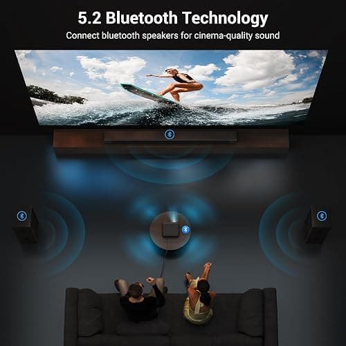 Official Licensed Netflix 1500 ANSI Smart Projector, HAPPRUN 4K Projector with Wifi and Bluetooth, DoIby Audio,Native1080P,Built-in Apps, ,Electric Focus,Movie Projector for Home Cinema,Outdoor,Indoor thumbnail 5