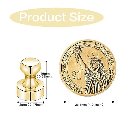 LOVIMAG Fridge Magnets 20Pcs Refrigerator Whiteboard Small Strong Magnet Classroom Kitchen Accessories Decorative Locker Set Decor Must Haves Office Calendar Refrigerador Magnetic Cute Crafts Gold thumbnail 2