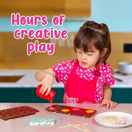 GirlZone Little Choco Delights Maker Kit, Chocolate Making Set for Kids with Candy Bar Molds, Lolly Sticks & Wrappers, Fun Creative Activity, Easter & Birthday Gift for Girls Ages 8+ thumbnail 2