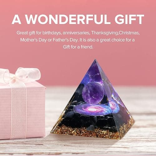 Hopeseed Orgone Pyramid for Positive Energy, Orgonite Amethyst&Obsidian Healing Crystal Pyramids for Reduce Stress Chakra Reiki Healing Meditation Attracts Lucky and Success thumbnail 6