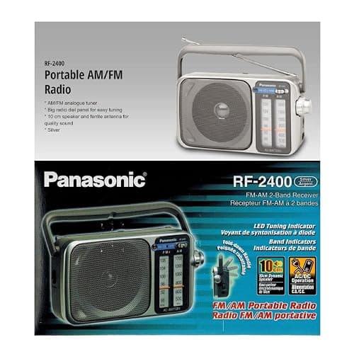 Panasonic Portable AM/FM Radio, Battery Operated Analog Radio, AC Powered, Silver (RF-2400D) thumbnail 6