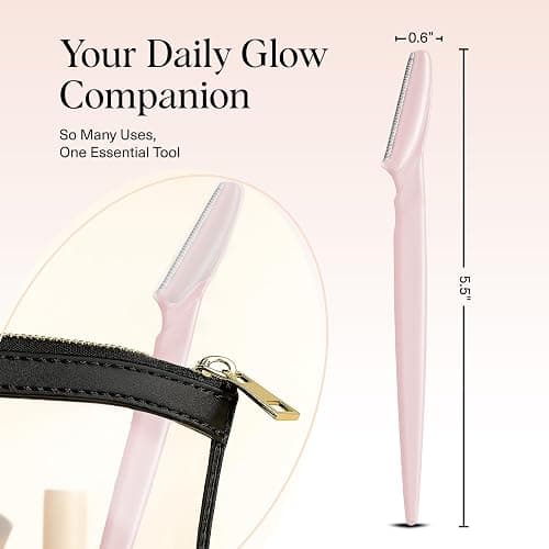 Kitsch Dermaplane Razor for Women Face – Face Razors for Women & Men, Eyebrow Trimmer & Face Shaver – Exfoliating Facial Razor & Skin Care Tool for Smoother Skin - Blush, 12 pcs thumbnail 5