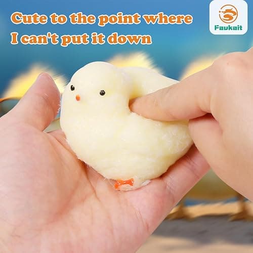 1pcs Handmade Chick Squeeze Toys Ultra Soft Squishy Fidget Toys Silicone Squishies Toys for Stress Relief ( Chicken ) thumbnail 6