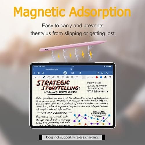 Pencil for iPad 2025-2018, Fast Charge, Palm Rejection, Tilt Sensitivity Stylus Pen for Apple iPad 10th/11th A16/9th-6th Generation, Air M2 M3 13"/11"/5-3rd, Pro M5 M4 13"/11"/12.9", Mini 7th/6th/5th thumbnail 7