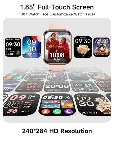 Woneligo Smart Watch for Women, Answer/Make Calls, Alexa Built-in, 1.85" Touch Screen Fitness Tracker for Android & iPhone, Heart Rate/Sleep/SpO2 Monitor Smartwatch, Waterproof (Rose Gold) thumbnail 6