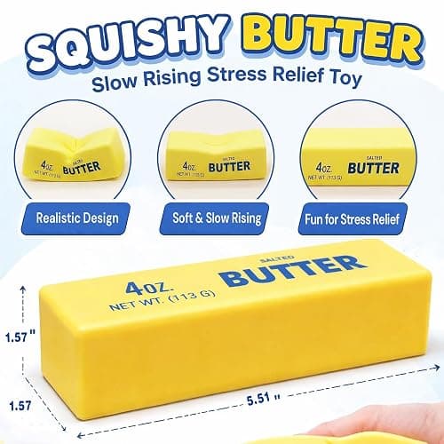 Slow Rising Butter Squishy Fidget Toys,Stress Balls,Dumpling Squishy,Taba Squishy,Fidget Toys for Adults,Teens, and Those with ADHD thumbnail 2