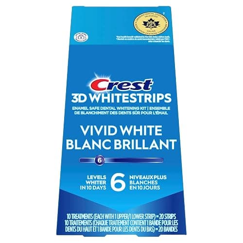 Crest 3D Whitestrips Classic Vivid At-home Teeth Whitening Kit, 6 Levels Whiter, 10 Treatments thumbnail 15