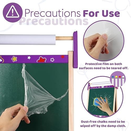 Joyooss Art Easel for Kids Easel for Toddlers,Adjustable Standing Wooden Toddler Easels Kid Whiteboard & Chalk Board Kids Dry Erase Board,Art Easel for Kid Age 2-4 4-8 9-12 Drawing Easels thumbnail 8