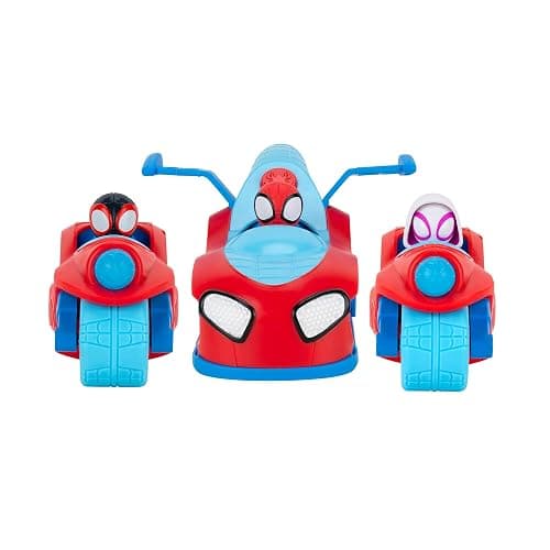 Jazwares Marvel Spidey and His Amazing Friends Spidey Team Split Racer - 8.5-Inch Three-in-One Vehicle with Web Darts, Sound Effects, and Phrases thumbnail 8