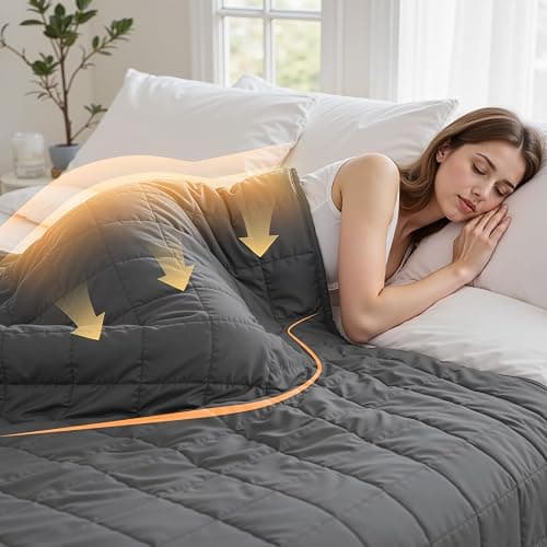 Gkyet Weighted Blanket for Adults(60" x 80",15lbs) Twin Size Soft Cooling Heavy Blanket for Sleeping,Breathable Blanket with Glass Bead Perfect for 220-280 lbs,All Season,Machine Washable(Grey) thumbnail 6