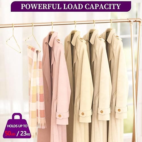 40Pack Gold Hangers + 5 Clothes Pins, Premium Glossy Gold Strong Metal Hangers, Upgraded Thickened Reinforced 50lbs Weight Capacity, Suitable for Heavy Coats, Jackets, Shirts, Dresses thumbnail 5