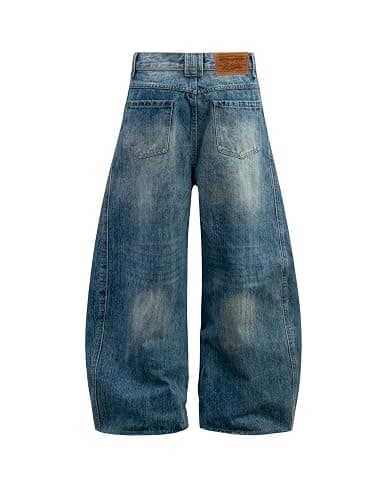 Aelfric Eden Baggy Barrel Jeans Wide Leg Denim Retro Washed Straight Leg Jeans Unisex Casual Y2k Streetwear Pants Trouser thumbnail 2