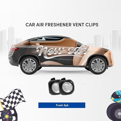 Car Air Freshener Vent Clips, 8 Pack, Provides Long-Lasting Scent, Up to 240 Days, Odor Eliminator (New Car Scent) thumbnail 4