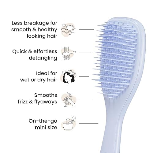 Tangle Teezer Ultimate Detangler Hairbrush, Eliminates Knots & Reduces Breakage, Mini Hair Brush for Travel, Small Hands & All Hair Types, Digital Lavender thumbnail 4