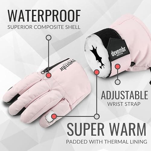 devembr Snowboarding Gloves with Wrist Guards, Ski Gloves Touchscreen, Snow Gloves Waterproof thumbnail 2