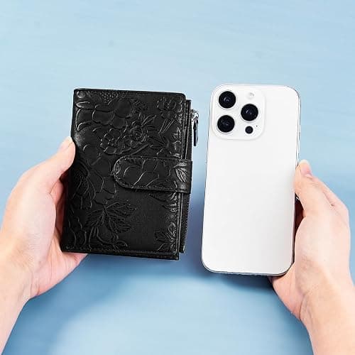 GAEKEAO Womens Wallet Small Vegan Leather RFID Blocking Bifold Zipper Pocket Wallet Card Case Purse with ID Window thumbnail 8