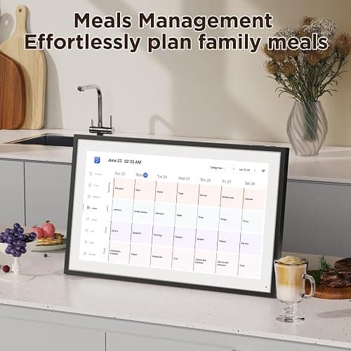 LOOFII 10.1 Inch Smart Digital Calendar – HD Touchscreen Family Planner & Calendar with Chore Chart & Meal Planner (Black White) thumbnail 5