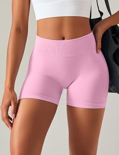 OLCHEE Womens Workout Shorts Seamless Scrunch Butt Lifting 3 Pack Yoga Gym Athletic High Waisted Tummy Control Booty 4.1" thumbnail 2