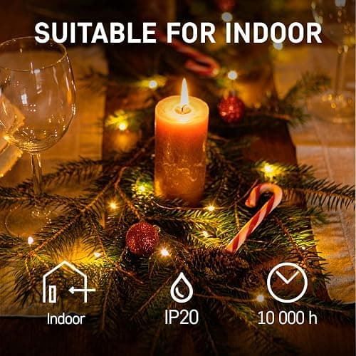 EMOS Guirlande Micro LED en Fil de Cuivre 2m, 20 LED à Pile CR2032 | Guirlande Lumineuse pour Chambre, Intérieur Deco pour Mariage, Noël, Fête, Blanc Chaud | Lot de 6 Pièces thumbnail 5
