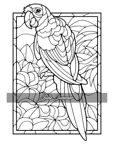 Color by Number Animals: Adult Coloring Book with Cats, Dogs, Birds, Butterflies, Horses, Sloths, and Many More for Stress Relief and Relaxation thumbnail 18