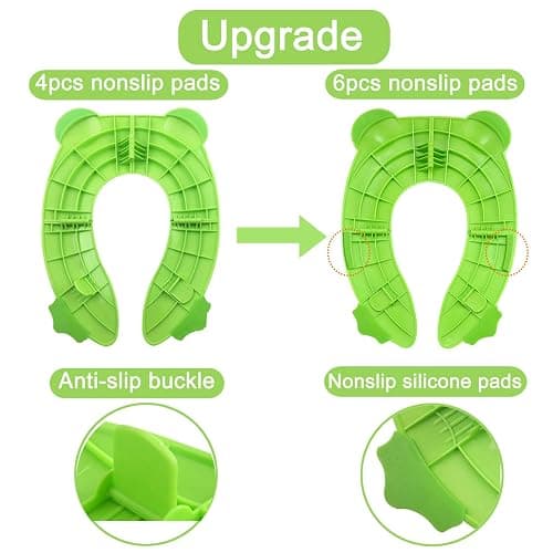 PandaEar Folding Travel Toilet Seat Cover for Children and Potty Training | Portable Silicone Seat for Toddlers, Boys & Girls With Non-Slip Pads | Recyclable thumbnail 9