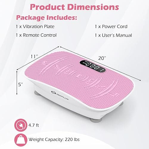 Goplus Vibration Plate Exercise Machine, Vibrating Platform for Lymphatic Drainage, Weight Loss, Home Fitness Workout Stand Full-Body Shaker Power with 10 Speed, Remote for Women Men thumbnail 6