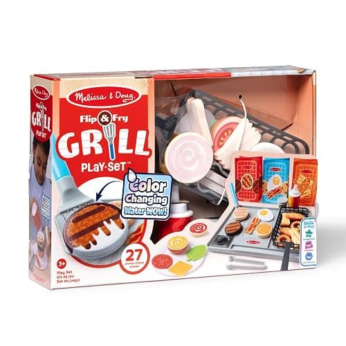 Melissa & Doug Flip & Fry Grill Play Set with Water Wow!® Kids Kitchen Playset with Color Changing Play Food, Preschool Toys for Girls & Boys Ages 3+ thumbnail 3