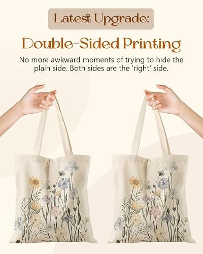 Miss Adola Aesthetic Tote Bag for Girls - with Magnetic Buckle and Zipper Inner Pocket for Women Lady Canvas Cotton Tote Bag thumbnail 5