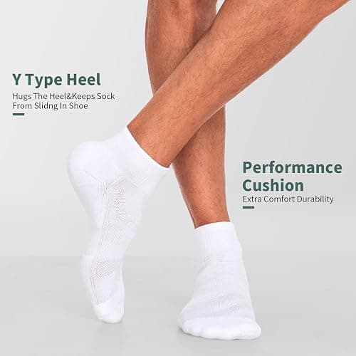 Lapulas 6 Pack Men's Ankle Socks with Cushion, Cotton Quarter Socks for Sport Training Running thumbnail 3