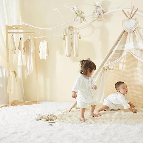 BENRON White Fluffy Rugs for Living Room 4x6, Soft Cream Area Rug for Kids Children Girls Bedroom Nursery, Washable Indoor Floor Carpets thumbnail 3