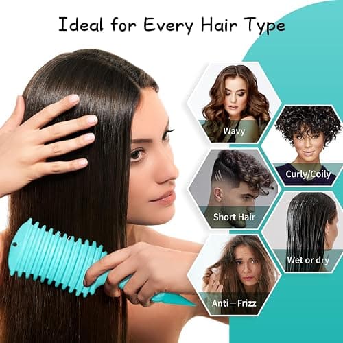 LuxuMach Curl Defining Brush, Curly Hair Brush for Curly Hair Wet or Dry, Boar Bristle Styling Brushes for Shaping & bouncy Curls for Women & Men Gift (Teal) thumbnail 8