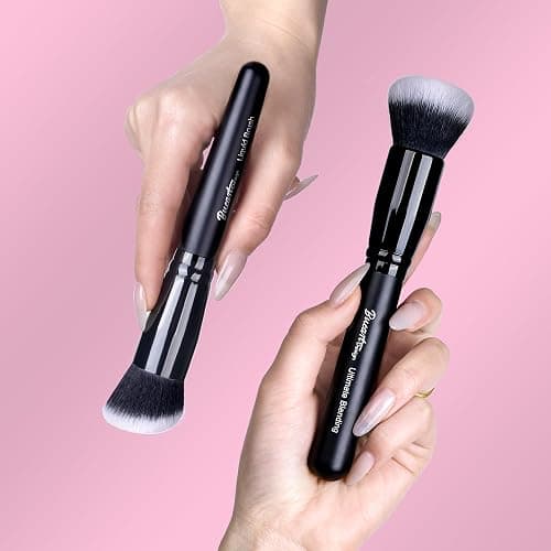 Bueart Design Ultimate Blending makeup Brush with Liquid Blush brush Ideal For Applying & Blending liquid Cream Foundation,Bronzer & Blush mineral powder, Soft, Dense Bristles, Vegan & Cruelty-free,M9 thumbnail 2
