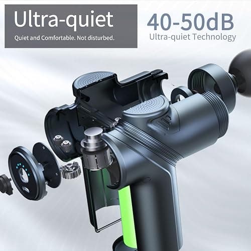LEERCON Massage Gun Deep Tissue, Silent Brushless Motor and Portable Massage Gun with 4 Interchangeable Heads for Deep Muscle Relief and Relaxation, Relax Gift thumbnail 3