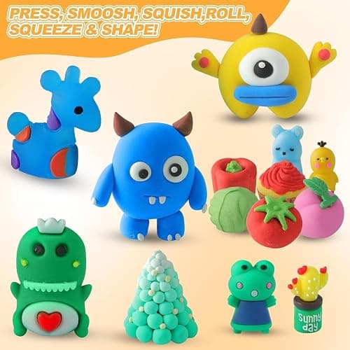 Air Dry Clay 56 Colors, Modeling Clay for Kids | Soft & Ultra Light Model Magic Clay Kit with Sculpting Tools | Safe Non-Toxic DIY Creative Projects Art and Crafts Gifts for Boys Girls thumbnail 5