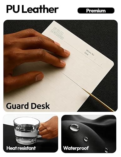 YSAGi Leather Desk Protector, Office Mat, Large Mouse Mat, Non-Slip PU Leather Blotter, Laptop Desk Mat, Waterproof Writing Pad for Office and Home (Black, 31.5" x 15.8") thumbnail 4