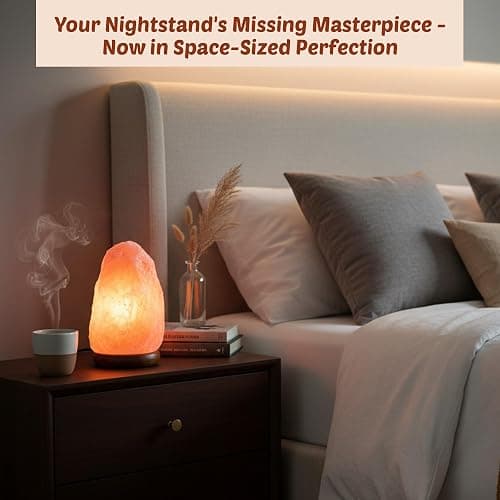 POHS 7 Inches,4-5 lbs, 100% Authentic Natural Himalayan Pink Salt Lamp, Hand Crafted Wooden Base, with on & Off Switch thumbnail 6