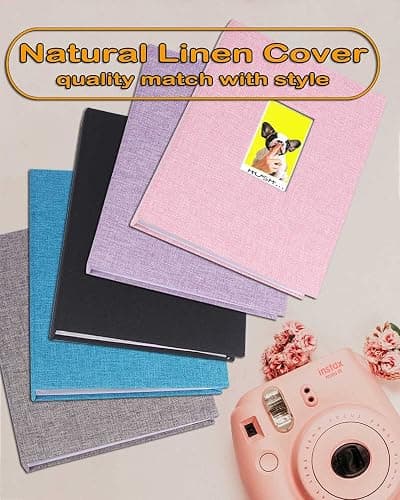 GPIRAL 2x3 Photo Album 208 Vertical Photos - Linen Front Window, Photo Album Compatible with Fujifilm Instax Mini Film 7s 8+ 9 11, Polaroid Snap/PIC 300, HP Sprocket, Zip Printer, Black thumbnail 6