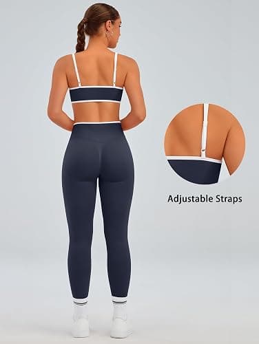 TDIFFUN Women Workout Sets 2 Piece Seamless Scrunch Butt Lifting Leggings Padded Sports Bra Matching Set Gym Yoga Outfits thumbnail 2