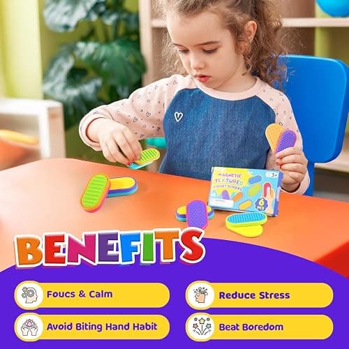 Sensory Fidget Magnet Toys for Kids: Silicone Magnetic Sliders Stress Fidgets for Autism, Stress Small Texture Fidget Toys for Classroom Prizes, Adults Office Desk / Portable Travel Must Haves, Gifts thumbnail 5