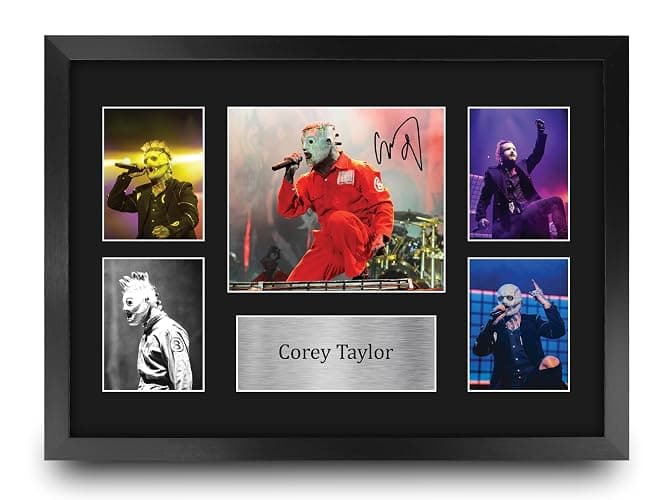 HWC Trading Corey Taylor Gifts Printed Signed Autograph Picture for Music Memorabilia Fans - 16" x 12" Framed - Image 1